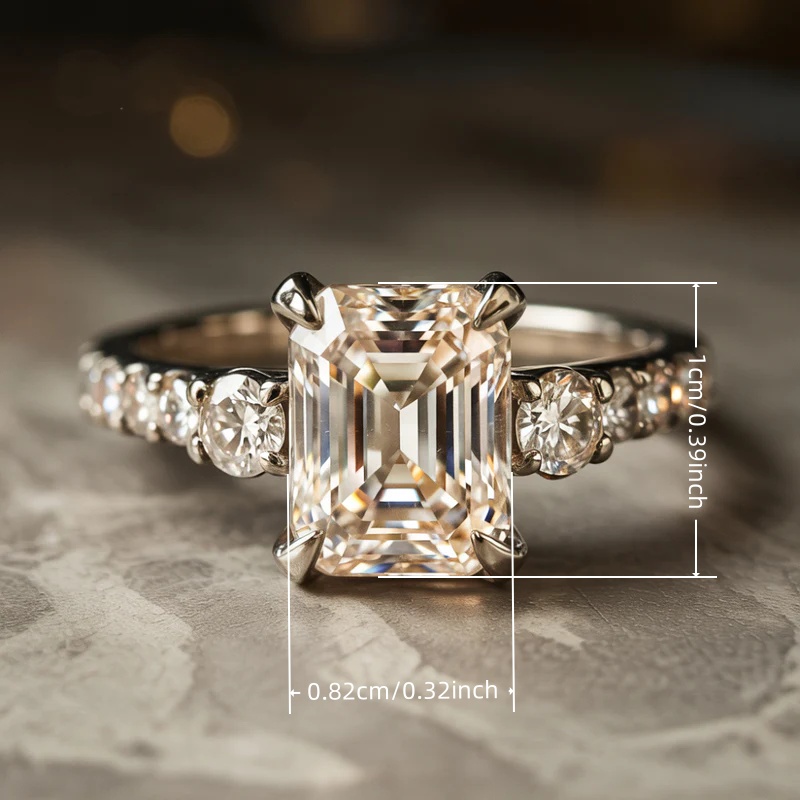 Teenager's Shiny Synthetic Zircon Geometry Ring, Elegant Gift