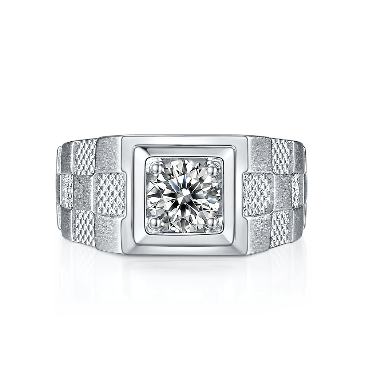S925 Silver + Moissanite Wedding Ring, Engagement Ring for Men