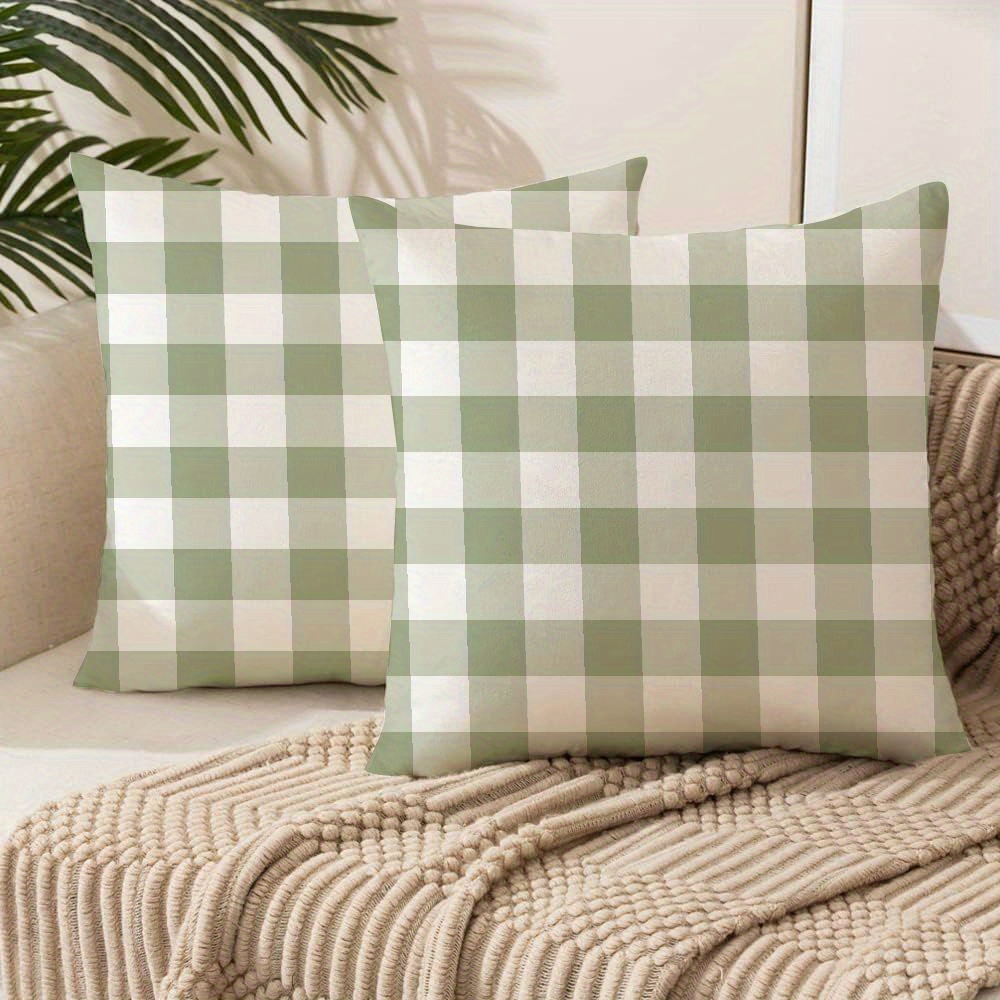 Gingham Farmhouse Style Outdoor Pillows PCS Buffalo Plaid Pillows