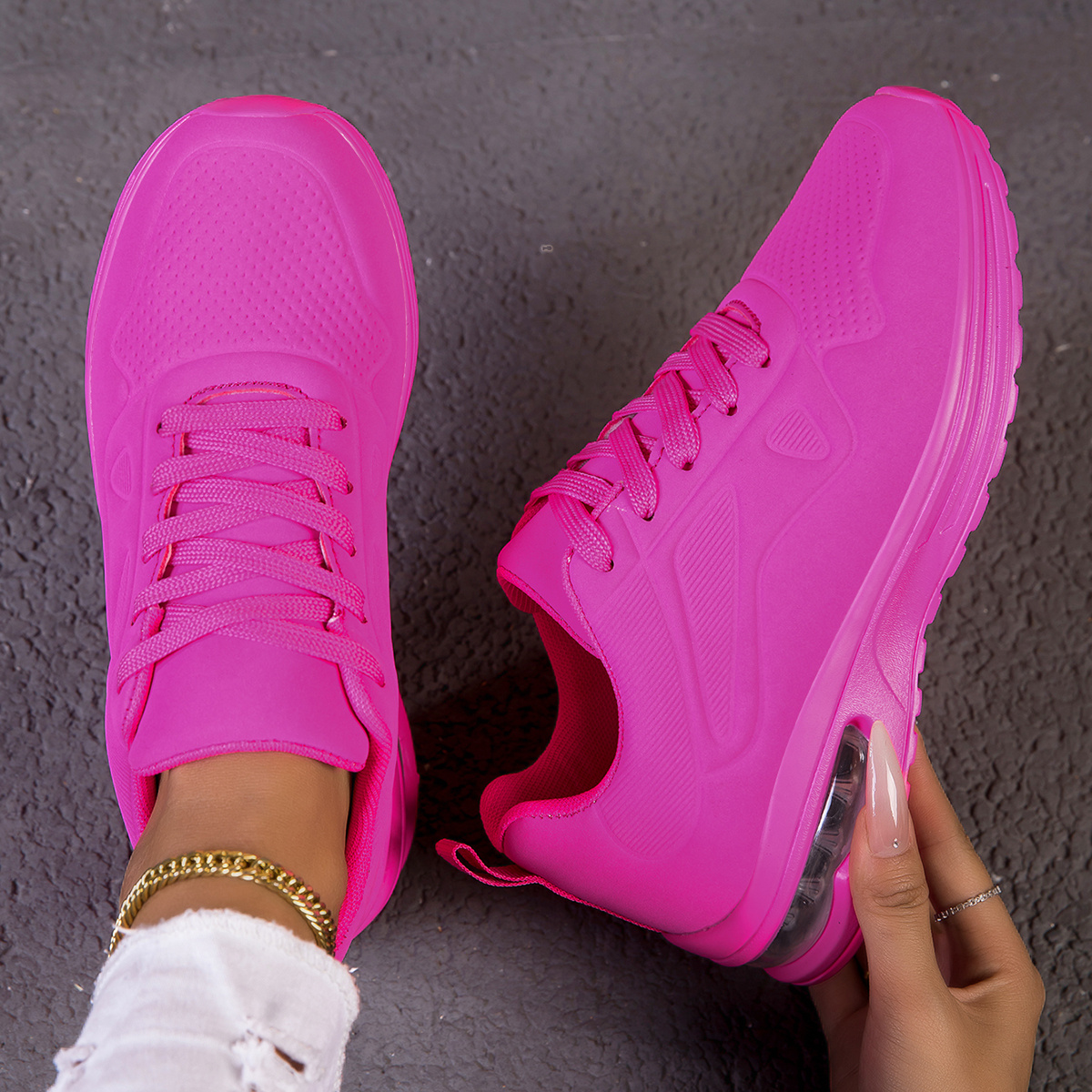 Image of -increasing Sneakers With Thick Sole & - Breathable Mesh Running Shoes Suitable For Walking, Gym, Outdoor Sports, Low- Toe Lace-up Casual Athletic Footwear For All- Wear, Women Shoes