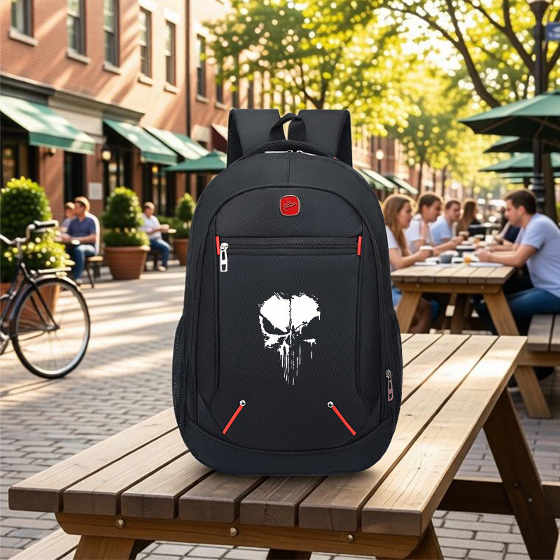 TEMU 1pc Printed Backpack, Large Capacity Commuter Backpack, Independent Laptop Compartment, Sturdy And Durable, Adjustable Shoulder Straps, Zip