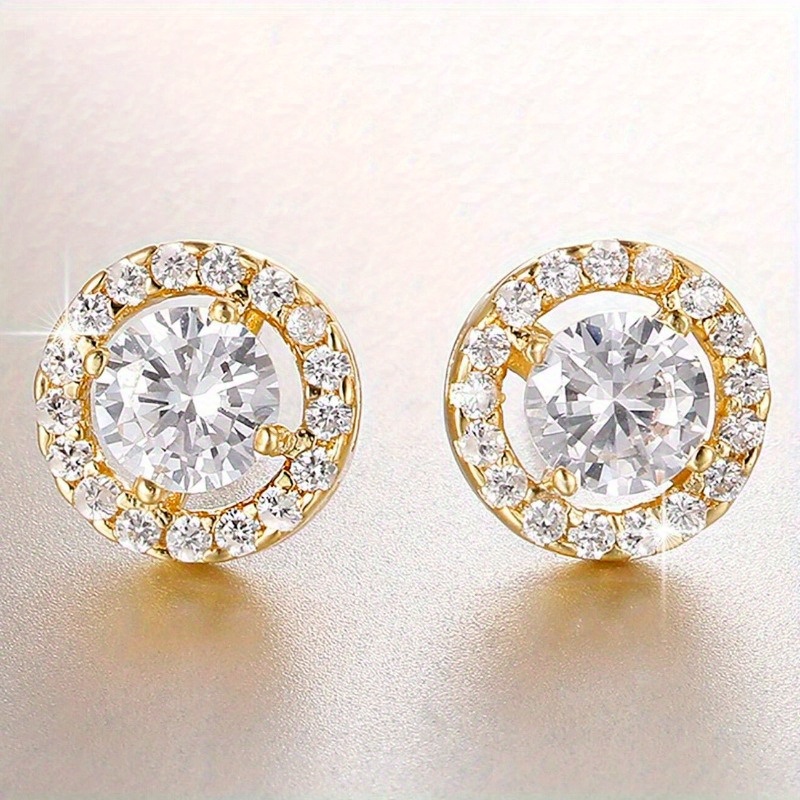 1pair 0.5/1/2/3 Carat 925 Silvery Round Moissanite Earrings