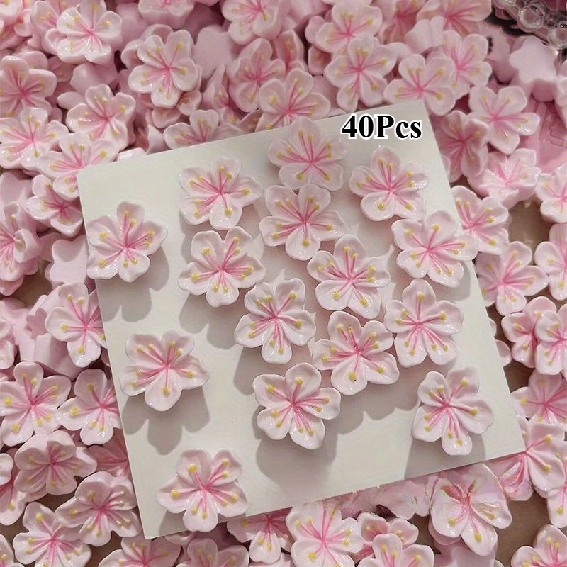 40pcs Cherry Resin Beads | Cream Glue Additions For Hairpins, Bags, Shoes, Magnets, Bottles