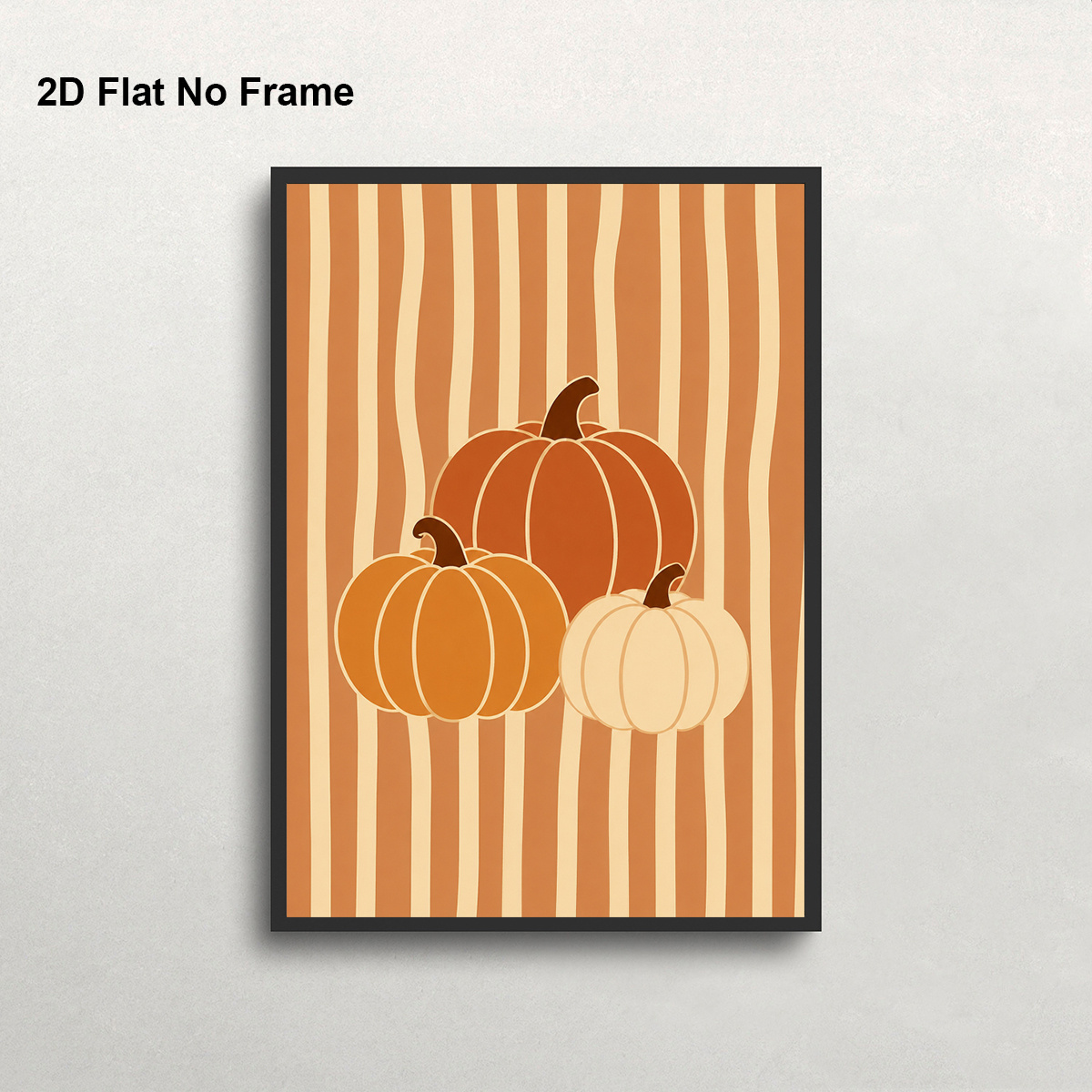 TEMU Affiche sur toile cadre 2D à plat, 1 pièce, style bohème moderne - citrouilles, récolte d'automne, art mural adapté pour la décoration de