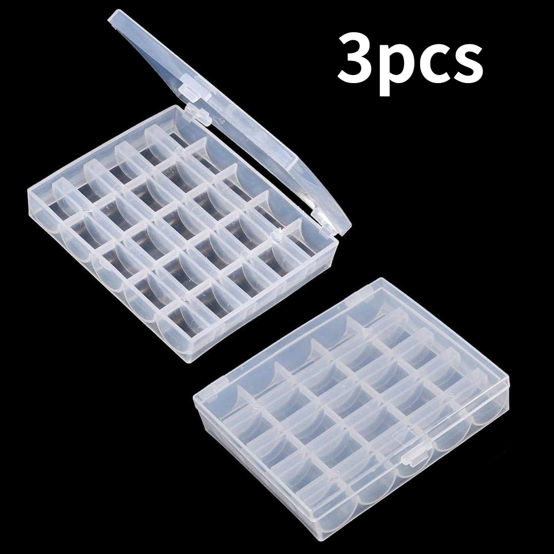 TEMU Set di 3 scatole per bobine di filo, scatole in plastica per organizzare le bobine della macchina, scatole in plastica trasparenti per lavori di