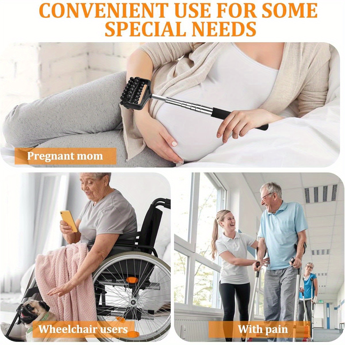   fathers day dad gifts from daughter son wife telescoping back scratcher with 5pcs detachable scratching heads stocking stuffers for men unique gift for father husband Product details 6