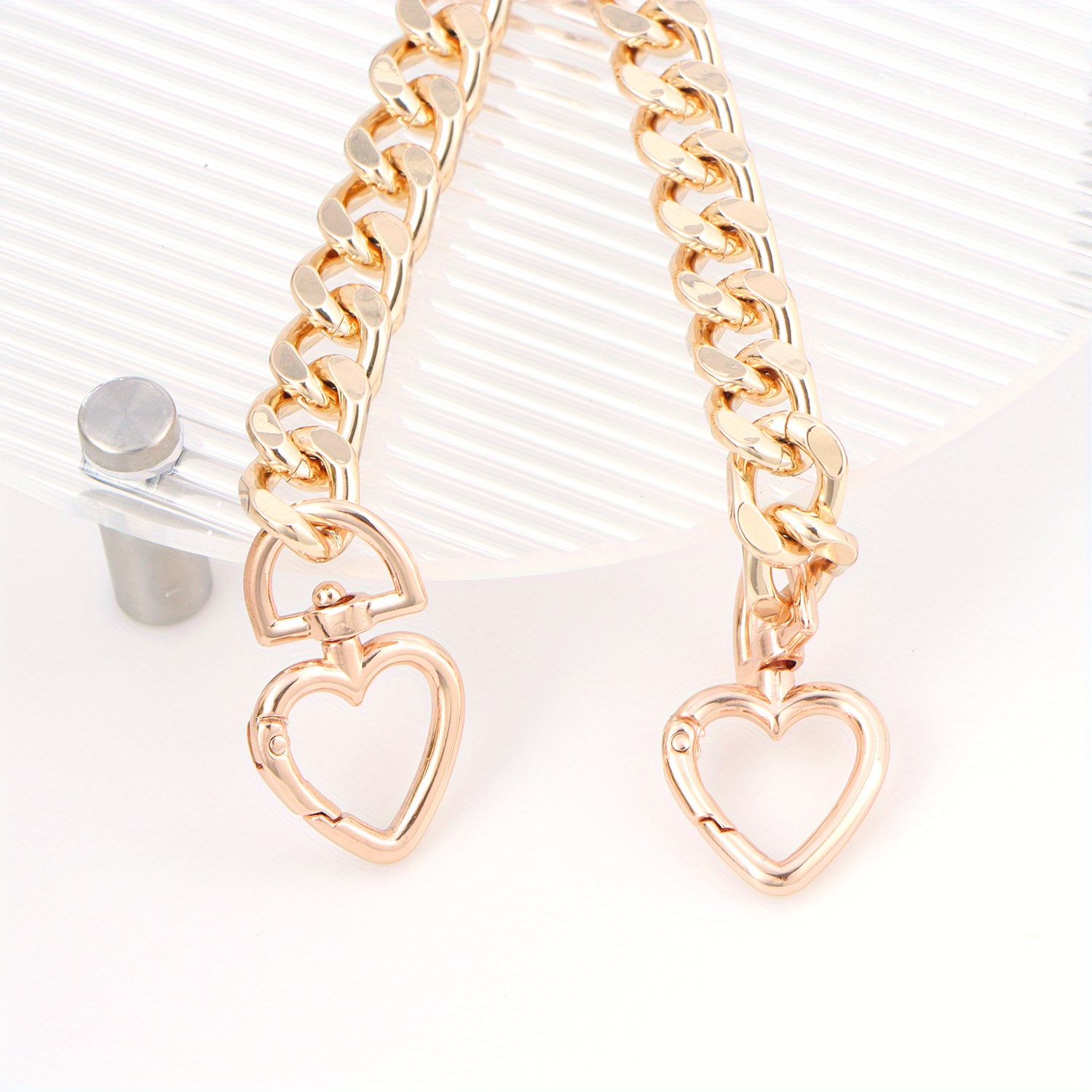 TEMU 2 Pezzi Catena Estensione a Forma di Cuore per Borse, Cinghia Allungabile per Borsa a Tracolla o a , Accessorio per Creare Portafogli Fai da Te