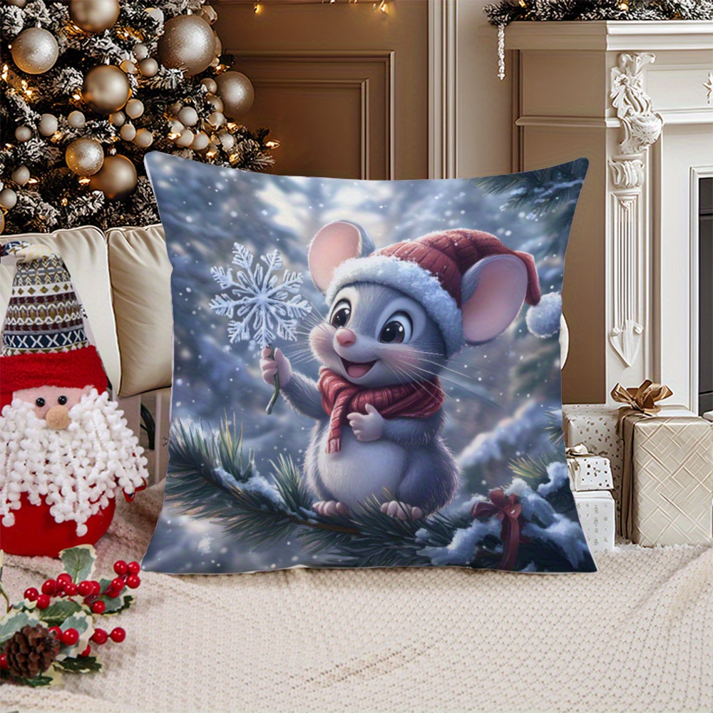 

1pc, Suige Christmas Pillowcase, 17.7x17.7inch/19.7x19.7inch, , -sided , , , Washable, For Sofa, , Bedroom Decor