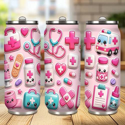 öğe resmi 17oz hemşire temalı yalıtımlı bardak, paslanmaz çelik vakumlu matara, paslanmaz çıkarılabilir kapak, anneler günü, babalar günü, dönüş sezonu, partiler ve doğum günü hediyeleri i̇çin mükemmel