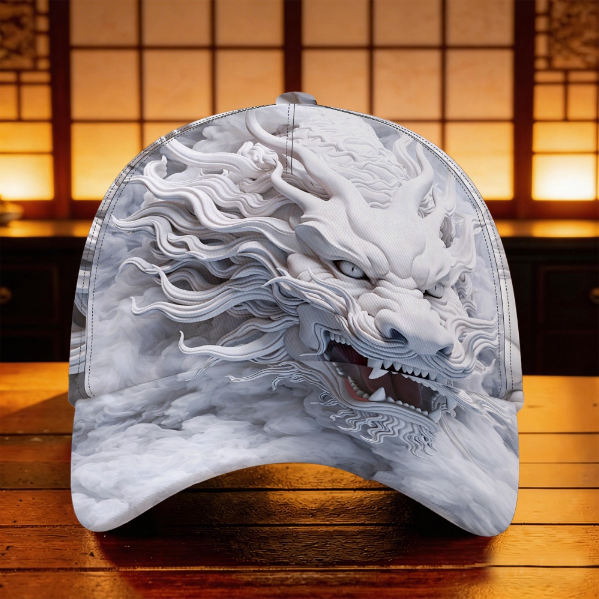 TEMU 1 pièce Casquette de baseball dragon de blanche plate 2D respirante et légère pour sports de cadeau d'anniversaire chapeau de papa casquette de