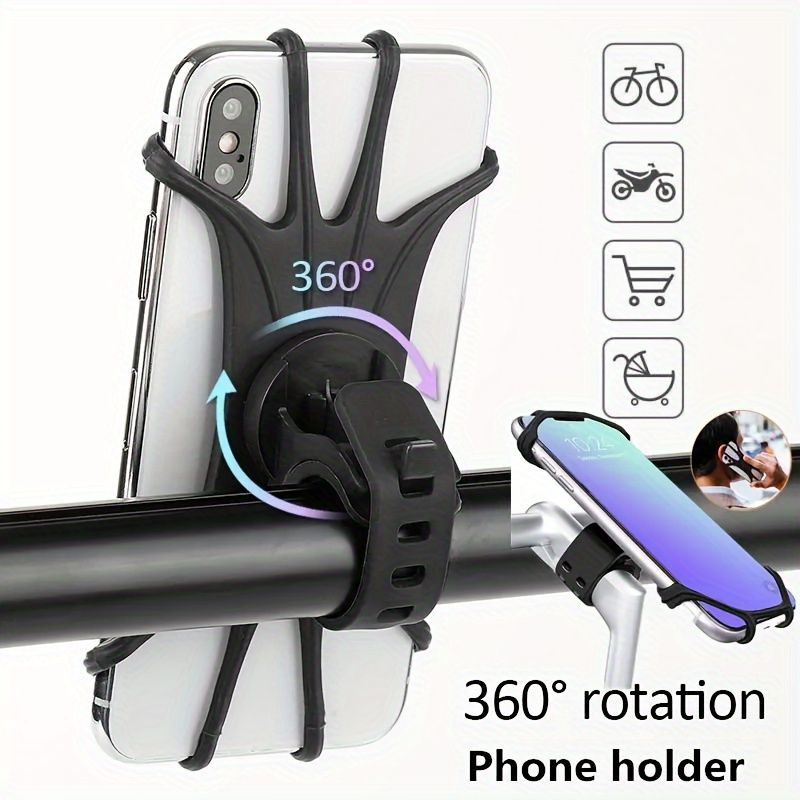 

1pc Universal 360° Rotatable Bike Phone Mount, Abs Holder, Roof-mounted Compatible With Bicycles & Motorcycles, Secure & Installation