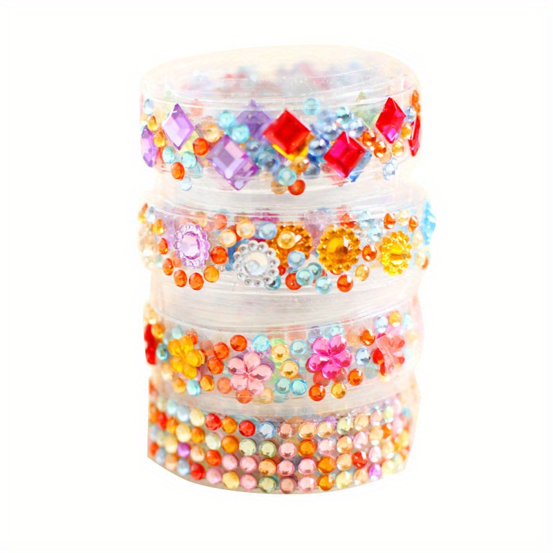 Image of 4rolls/8rolls 50cm Self Adhesive Acrylic Crystal Rhinestone Diamond Stickers Tape Roll For Handmade Materials Album Notebook Decoration