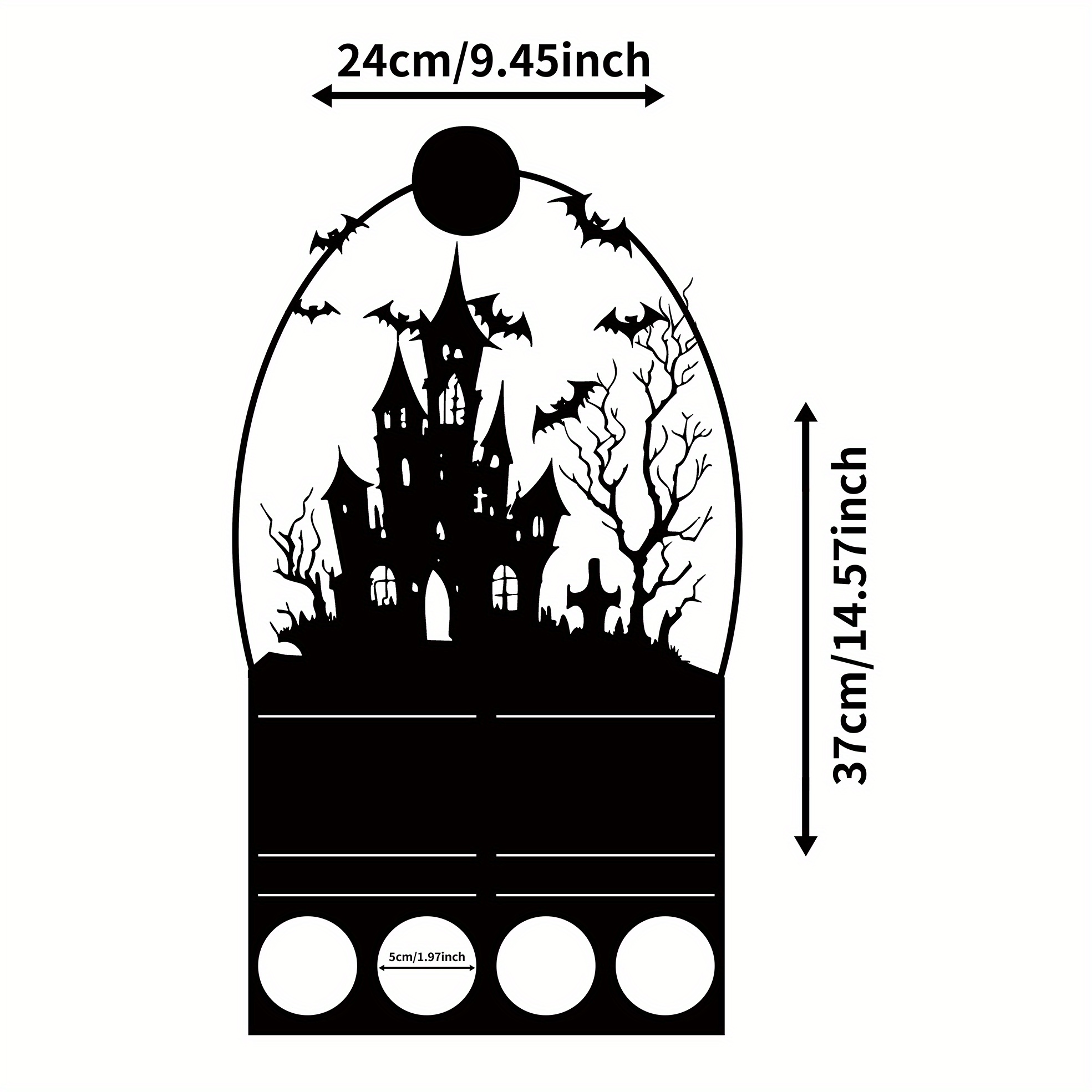 1 Halloween Castle Iron Candle Holder, Excludes Candles, Bat Silhouette, Suitable For Halloween Party Tabletop Decor, Unique Holiday Gift For , Best For Christmas, Thanksgiving