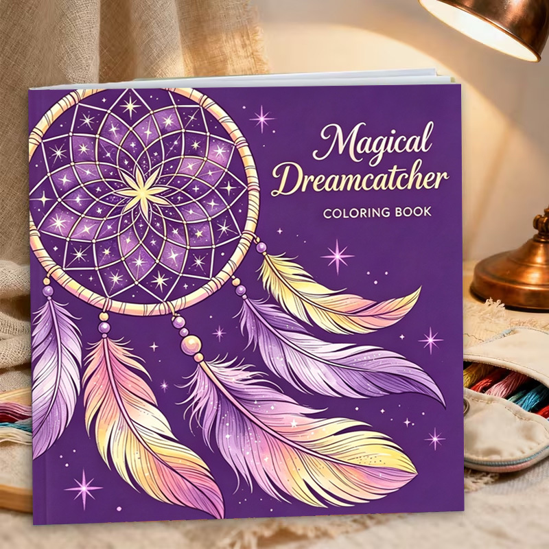 TEMU 1 Magic Dreamcatcher Themed Coloring Book, 24 Pages With Single-sided Printing, Exquisite Patterns, 7.87 X 7.87 Inches, Suitable For Halloween,