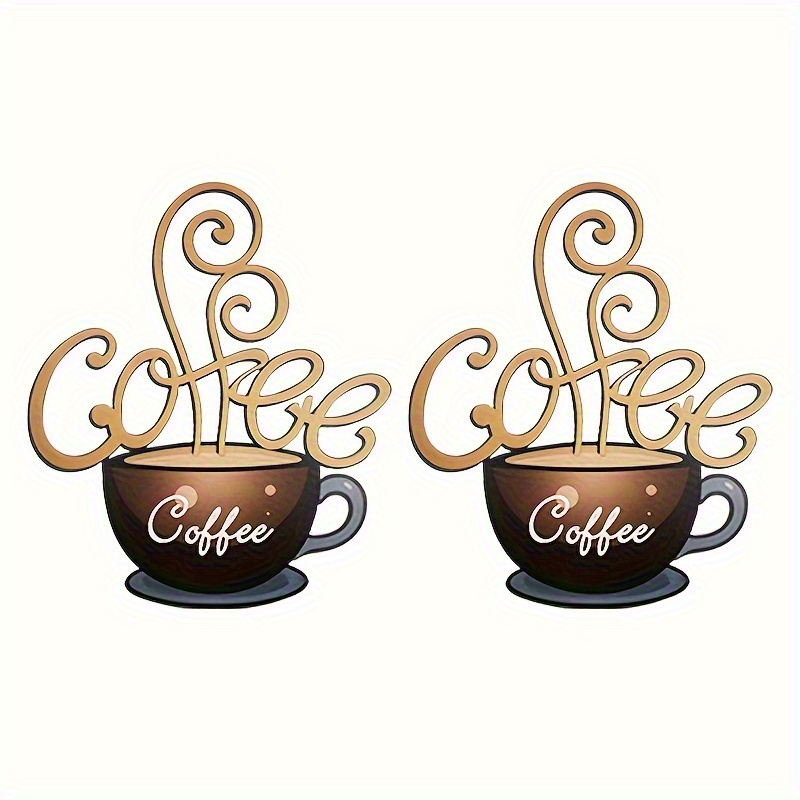 TEMU 2 pezzi di decorazioni da parete per tazze da caff癡 in acrilico, stile americano, insegne retr簷 riutilizzabili a forma irregolare a parete, per
