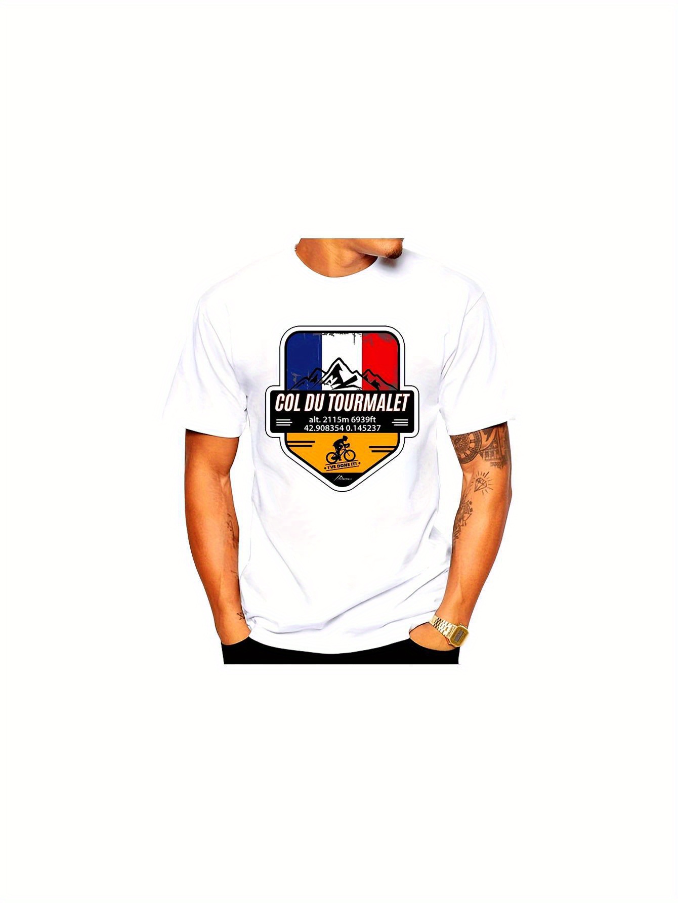 camiseta casual verano hombre estampado ciclismo mont Temu Spain