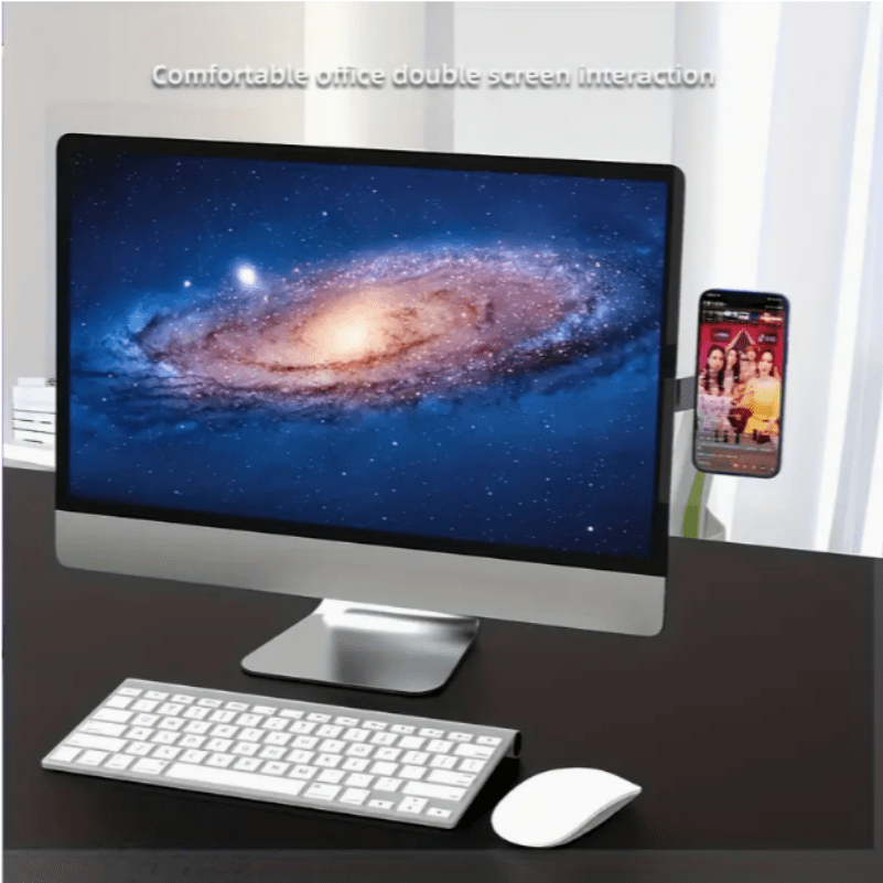 A Lightweight And Portable Magnetic Phone Stand, Compatible with All Phone Models, Rotatable, Waterproof And Rustproof, Adjustable Side Mount for Monitors, Designed for Laptop Expansion.