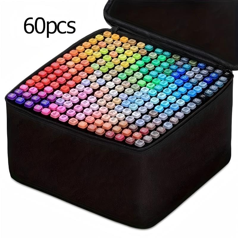 portable professional marker full set       innovative wide head and fine head dual end design dual use for painting and office   designed for professional artistic use uniformly colored