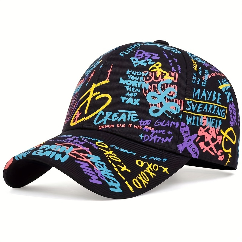 E-shop Outdoor Herren Graffiti Baseball Cap Verstellbare Mode Freizeit Hut Geeignet für Frühling Herbst Reise Strandparty