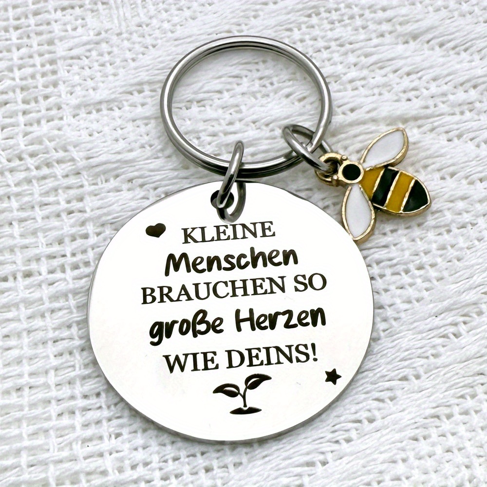 Teacher Appreciation Keychain - Inspirational Quote With Bee & , Perfect For Valentine's Day, Christmas, Thanksgiving - Durable Stainless Steel, Ideal For Staff, Decorations