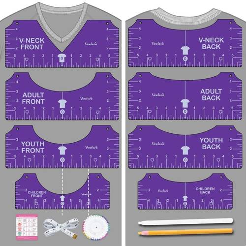 t shirt ruler guide kit for cricut shirt measurement ruler centering tool additions for sublimation printer blanks bulk embroidery dtf heat press transfers ready to press film tape