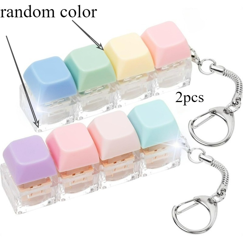 TEMU 2pcs Keyboard Decompression Keychain (random Color), Keychain Design, Key Release Pressure Hung On Car Keys, Bags, Non-electric, Holiday,