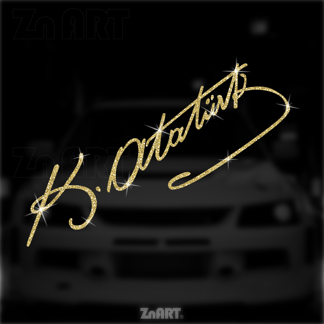 [glittering Multicolor/ Golden] 1pc K Signature Creative Glitter Vinyl Sticker, Car, Truck, Motorcycle, Notebook, Window Glass, Sticker Hides Scratches, To Paste & Remove, No Residue