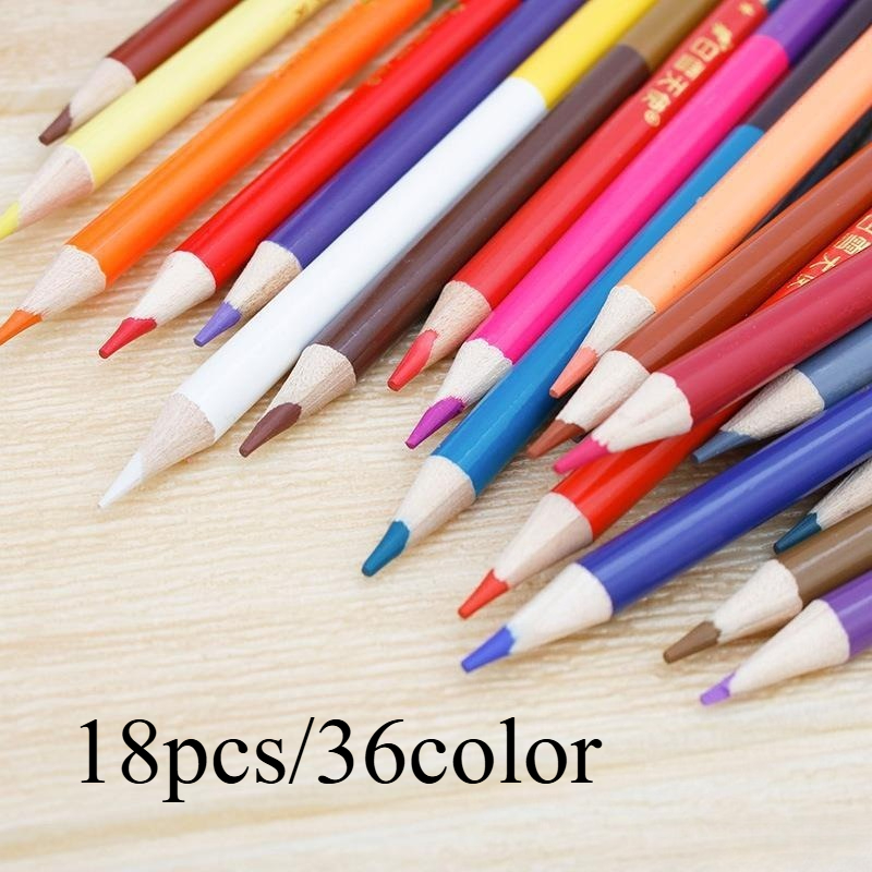 36 Colors Dual Tip Watercolor Pencils 18 Pack For Drawing Art School Durable Painting Set Christmas Gift