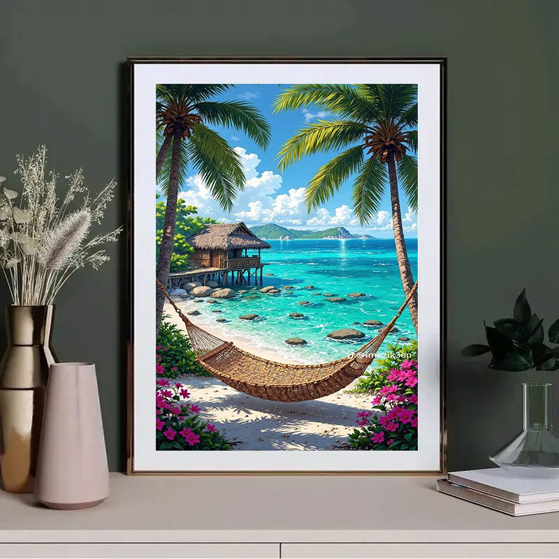 DIY 500/1000/1200/2000pcs Tropical Beach Jigsaw Puzzle for Home Decor