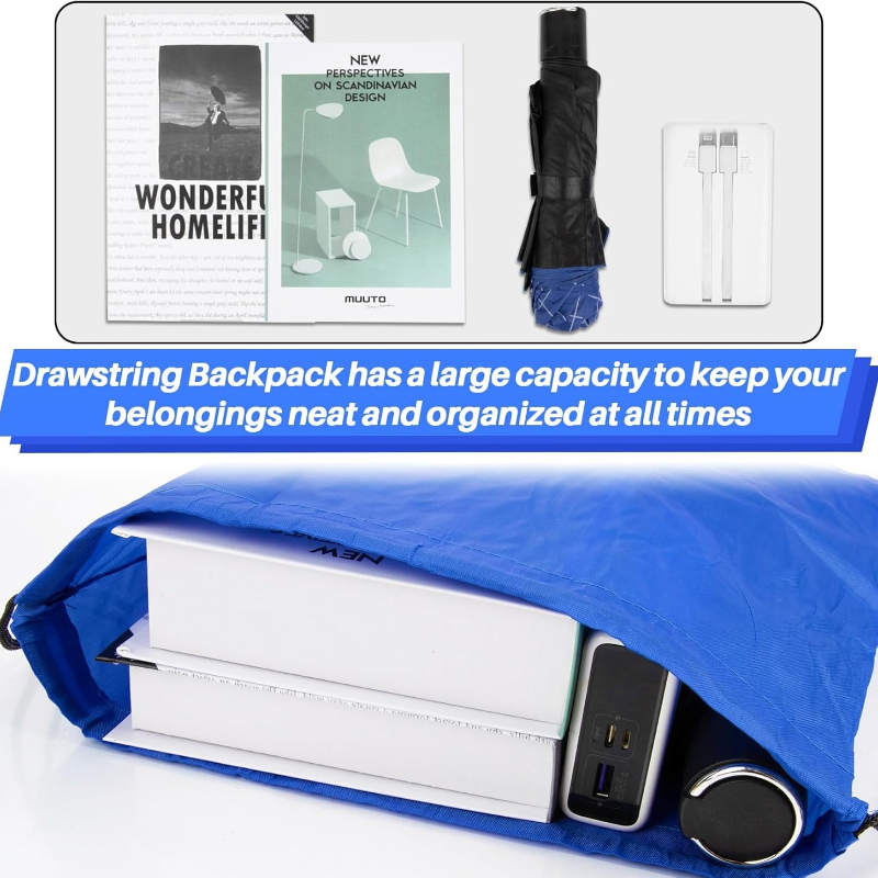 6pcs Unisex Outdoor Sports Drawstring Bags for Activities