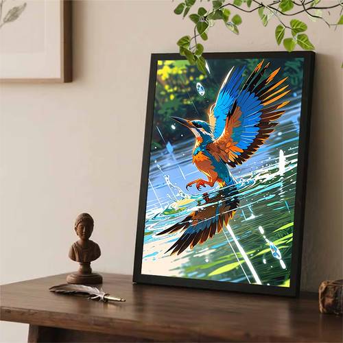 imagen del artículo 1 pieza de pintura de diamantes acrílicos redondos 5d de gran tamaño, tema de avistamiento de reales, de mosaico, añadiendo artístico al hogar, a , regalo para novia, , y días festivos, práctico y significativo. sin