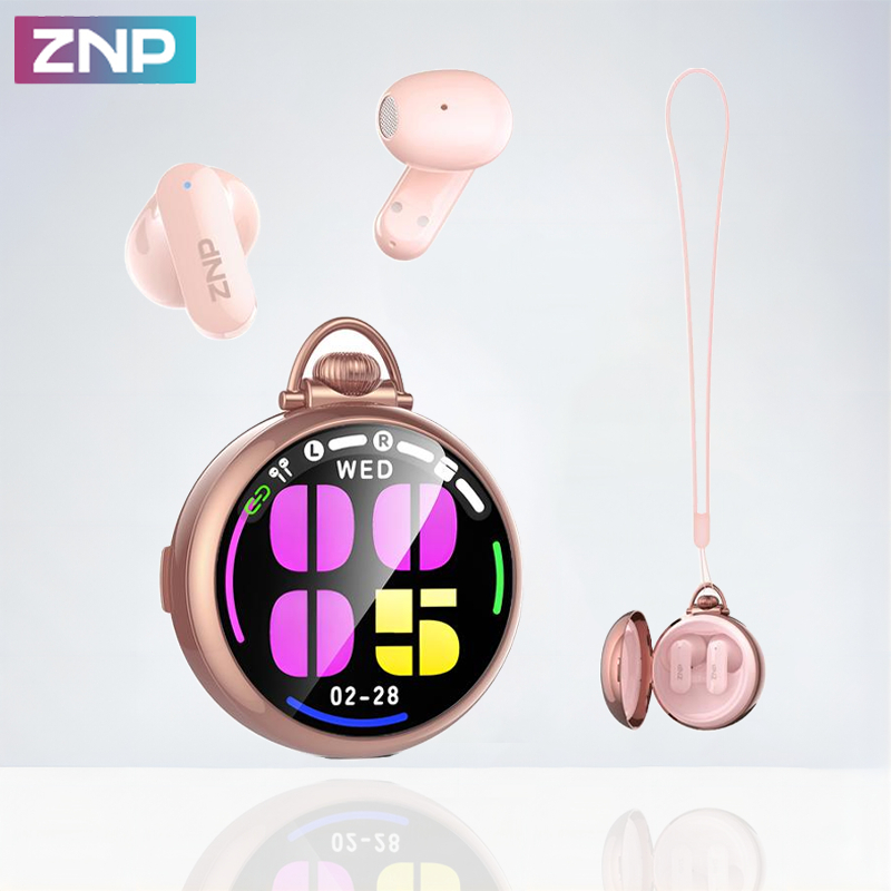 Image of 1pc Znp N03 Ai Smart Earphones Compatible For Smartwatch, Tws With Ai Chat Screen & Emotional Intelligence Robot, 6.0 Headphones, Type- For Experience For Gaming, Calls, Music