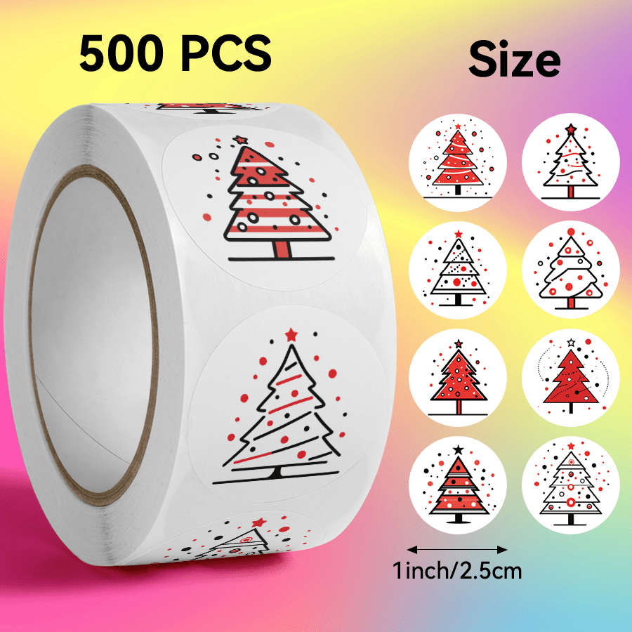 Image of 500pcs Of Christmas Tree Stickers
