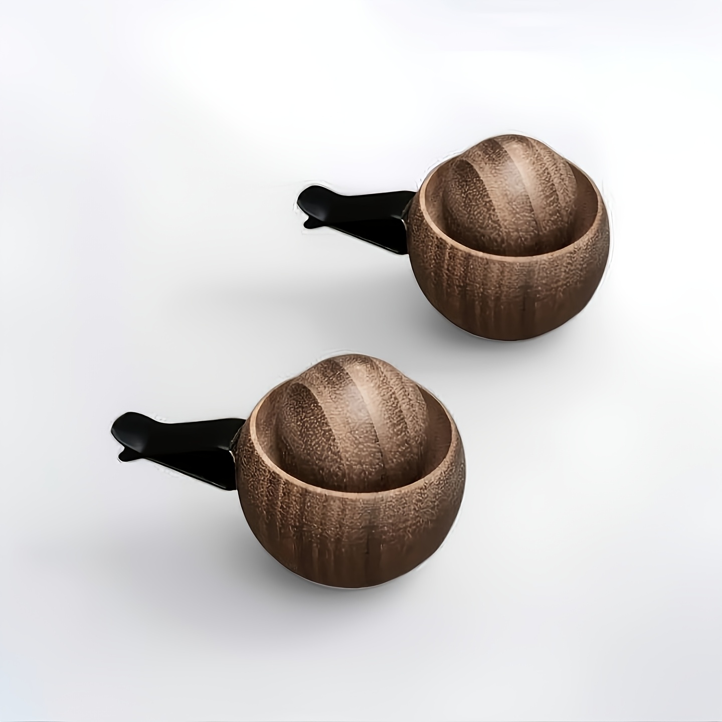 TEMU 2pcs Natural Walnut Wood Car Diffuser Suitable For Car Air Freshener, Swinging Cup Holder Diffuser With Rolling Ball & Half-ball Base, Walnut
