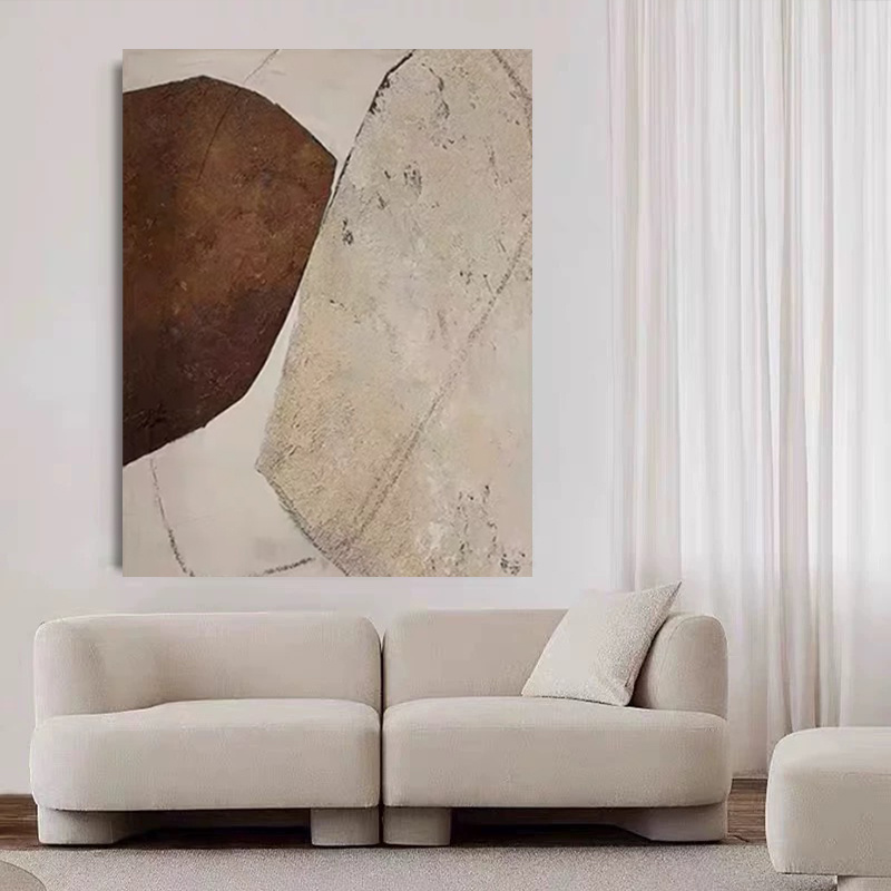 TEMU Handcrafted Abstract Oil Painting On Canvas - Luxury Mottled Stone Patterns, Modern Wall Art For Home Or Office Decor, Unframed Nordic Style,