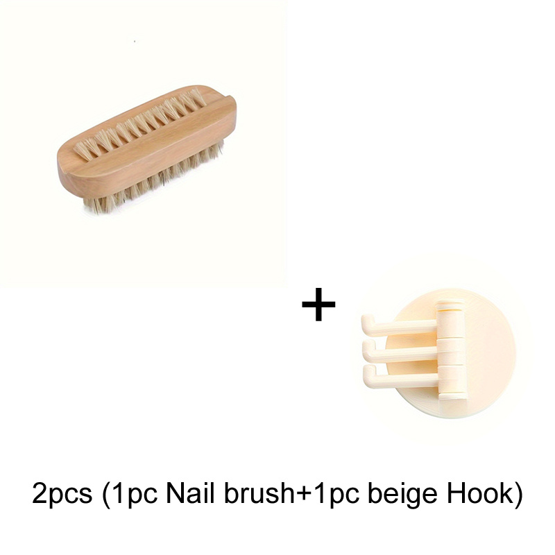 2pcs Double-Sided Nail Brush with Wood Handle