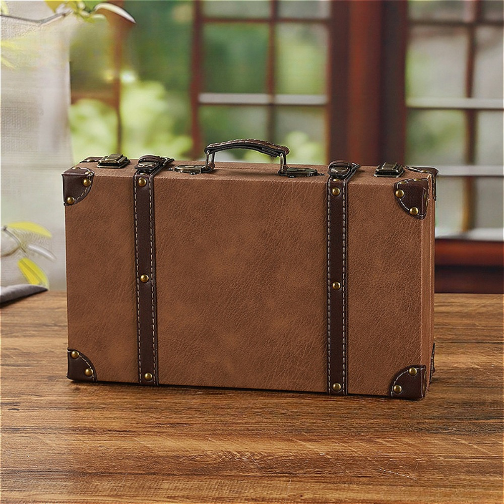 TEMU Vintage Exquisite Wooden Suitcase - Storage For Various Small Items - Suitable For - Ornament Storage - Indoor Ornaments - Decorative - Toy