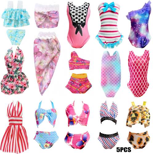 5 sets 10 sets hot set suitable for 11 5 inch 11 81 inch doll pool and beach clothing additions bikini swimsuit top and pants skirt outfit doll not included suitable for parties birthday gifts