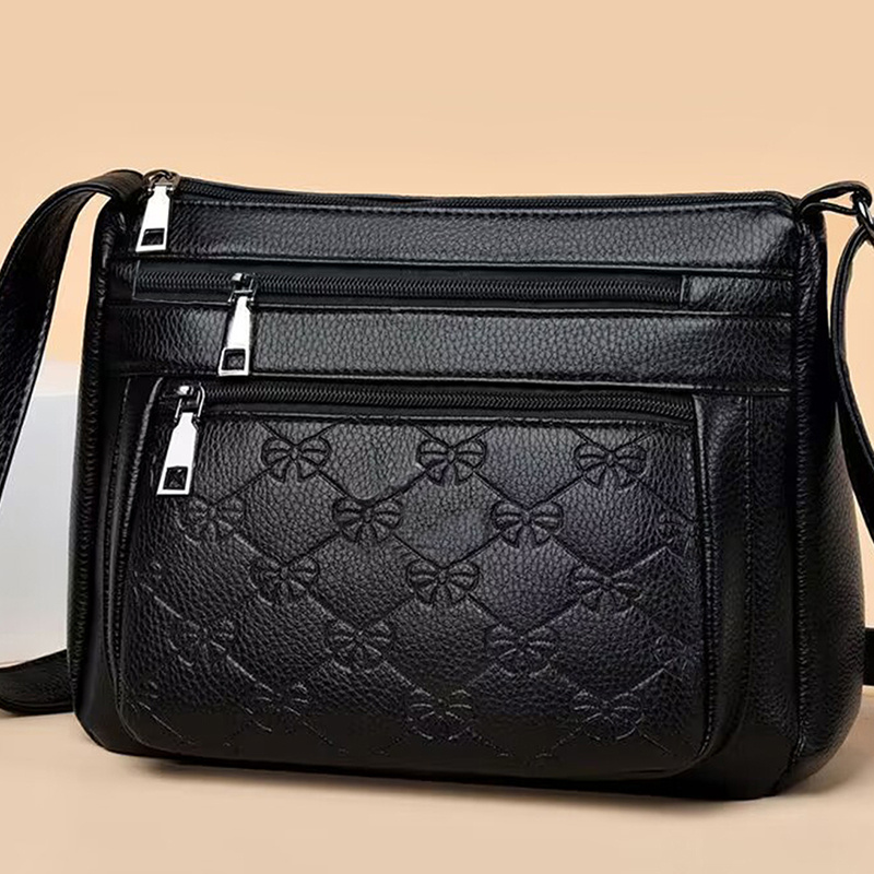 E-shop Crossbody-Tasche für Damen & Herren mit verstellbarem Gurt & Reißverschluss mit Fransen – Schwarz, für alle Anlässe geeignet – Umhängetasche,