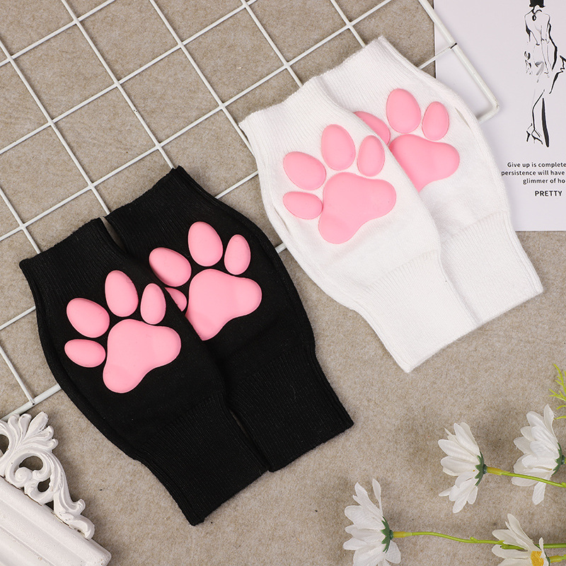 3d three dimensional non slip non slip silicone cat claw meat pad gloves cute plush fingerless gloves