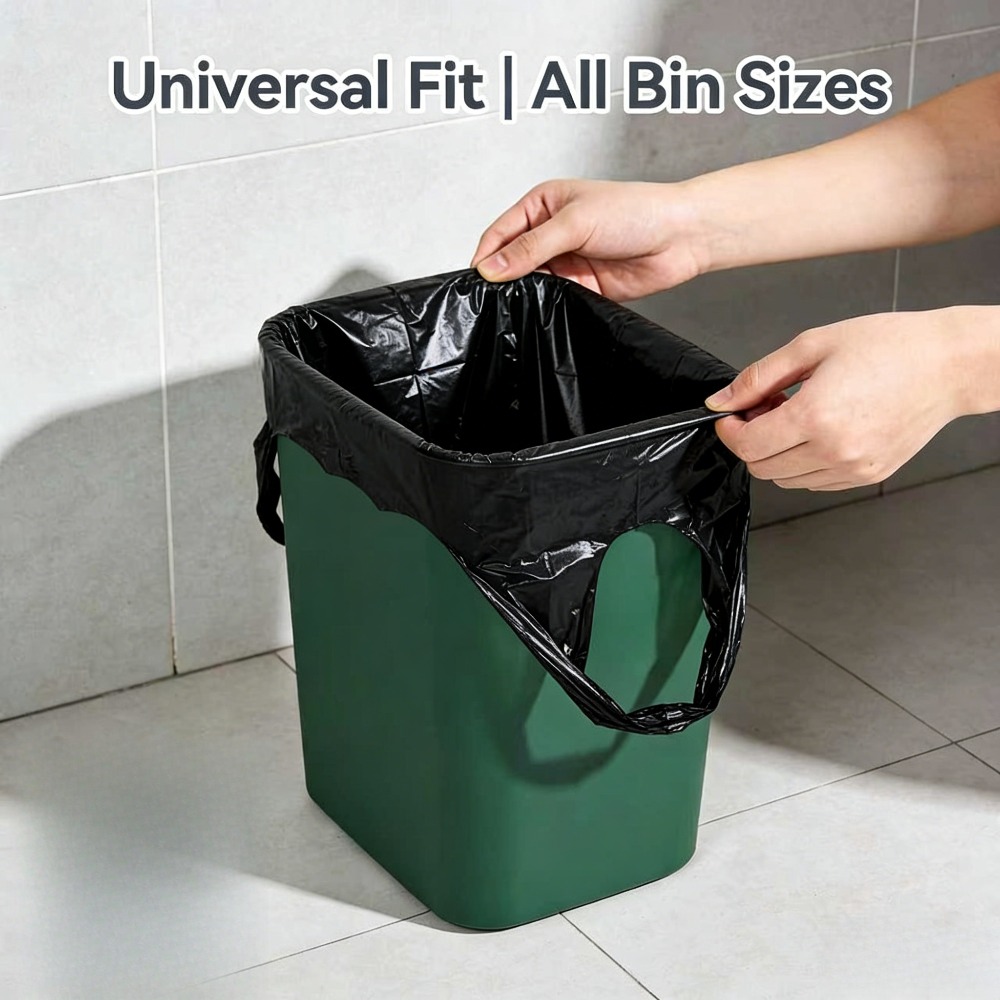 TEMU 1 Roll 20pcs Black Garbage Bags Large Size Portable And Durable Suitable For Storage In Kitchens Bathrooms Bedrooms And Living Rooms Fashionable