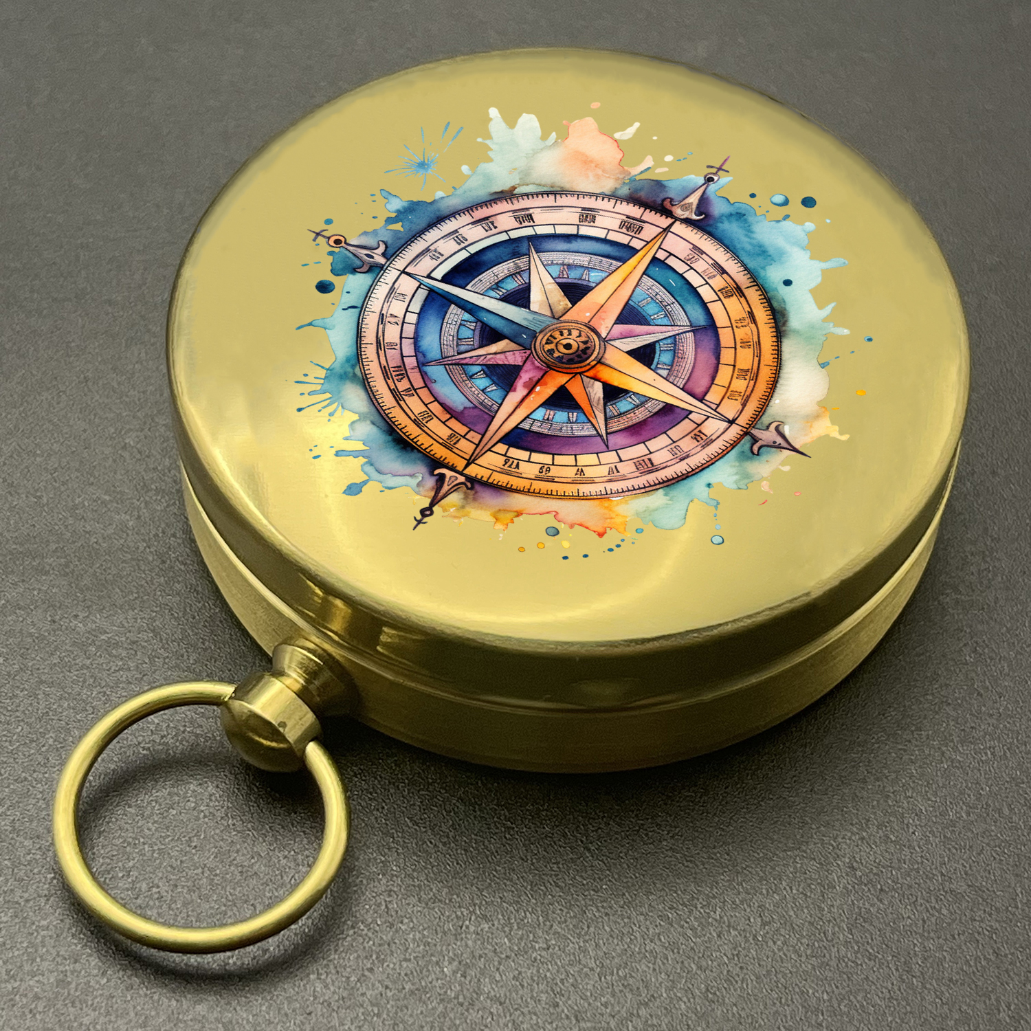 TEMU 1pc Classic Pocket Compass With Vibrant Compass - Portable, , And Ideal For Camping And , Camping Compass|vibrant Compass Design| Compass