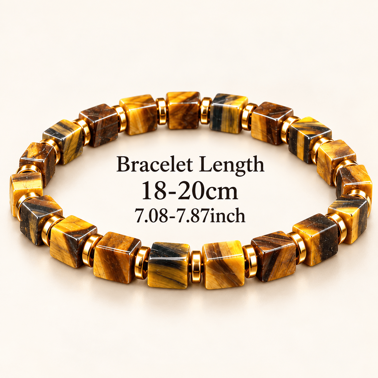Natural Stone Cube Bead Bracelet, Unisex Elegant Gift