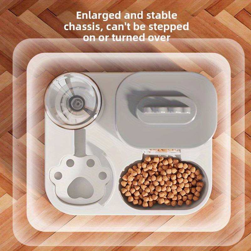 automatic   water dispenser with integrated food basin 1 10l capacity no batteries needed modern   for   hydration durable pet hydration solution automatic pet feeder sleek pet accessory sturdy construction 6