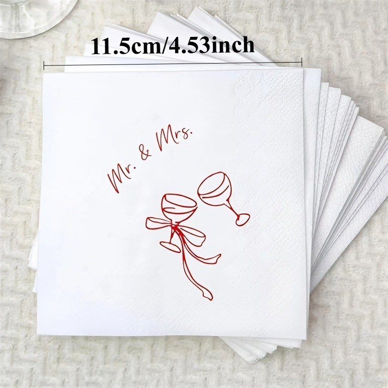 TEMU 100 piezas de servilletas de boda Sr. y Sra. adecuadas para , fiestas de - Decoraciones de servilletas con Sr. y Sra. con de , decoraciones de