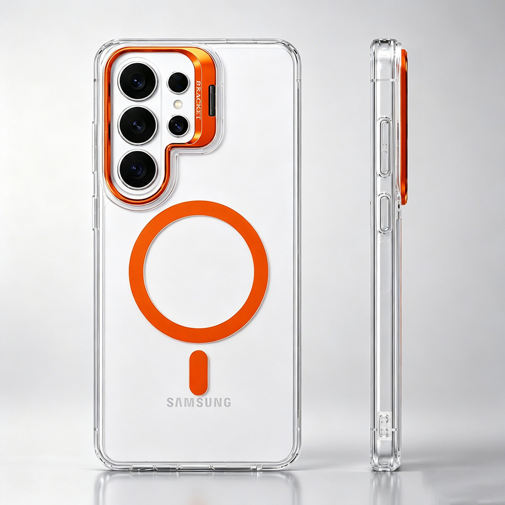 Ovitek za telefon: Odklopni nosilec objektiva z magnetnim pritrdilom, primeren za ovitek za telefon for Galaxy S26 Ultra. Pisan, zelo prozoren,