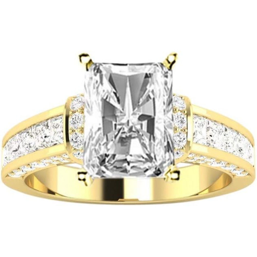 925 Silver Square Moissanite Engagement Ring for Women