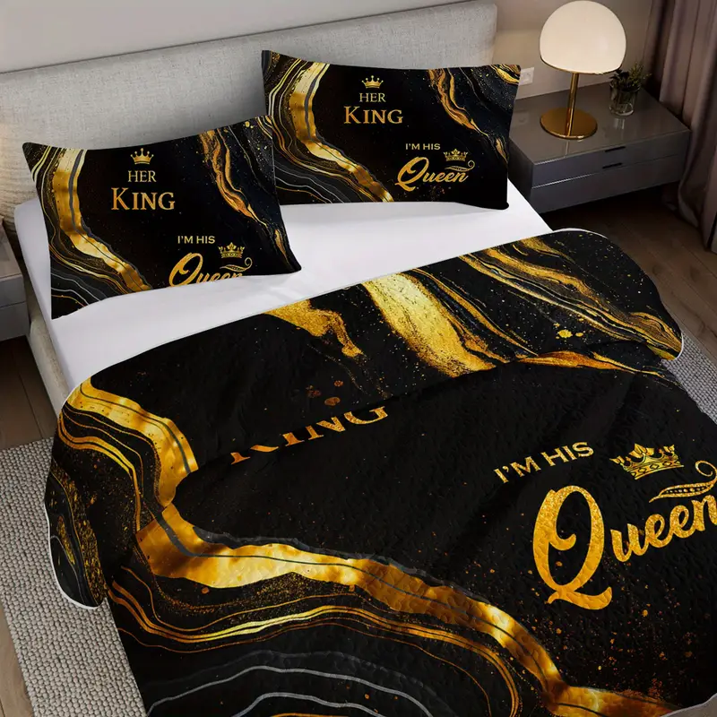 3pcs king queen bed cover setluxury quilt setcouple bedroom decor 1quilt 2pillowcase Product details 4