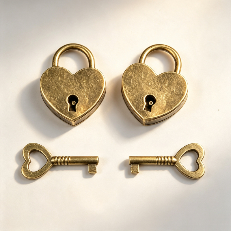 TEMU Mini Heart-shaped Key Lock, Vintage Small Lock, Security Lock For Drawers, Cabinets, Suitcases, Jewelry Boxes, Backpacks, Valentine's Day And