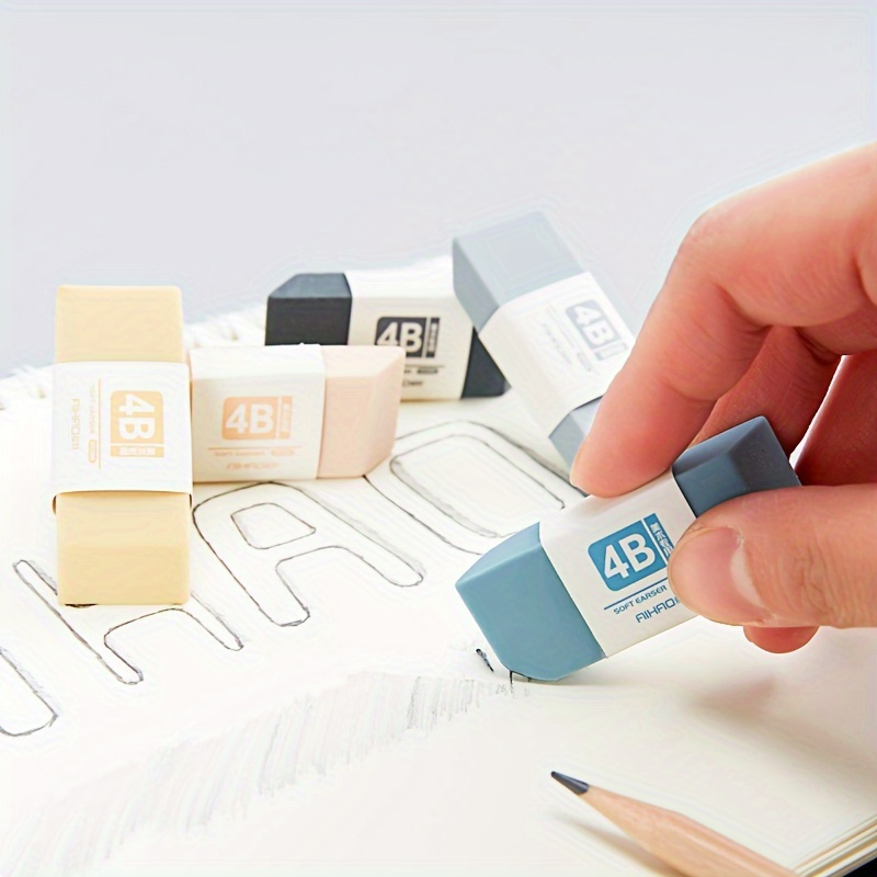 2-Pack Random Color Cube Erasers, 4B Soft Durable